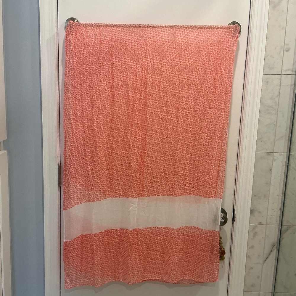 Michael Kors Signature Pink Monogrammed Scarf 80” x 29”